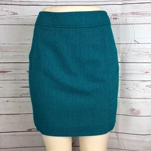 H&M Green Chevron Print Mini Skirt Size 12